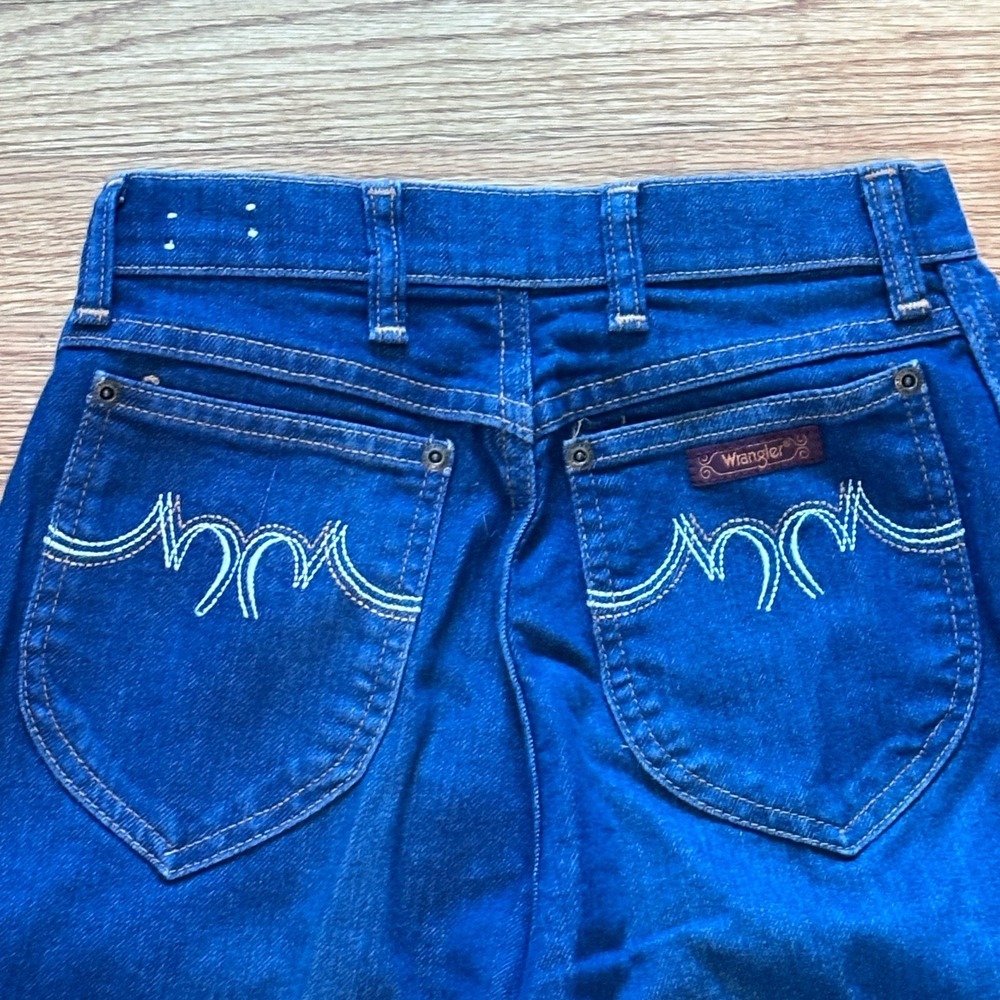 VINTAGE‎ Wrangler Jeans Womens 9 High Rise Dark Wash Talon Zip USA Made N2675PW